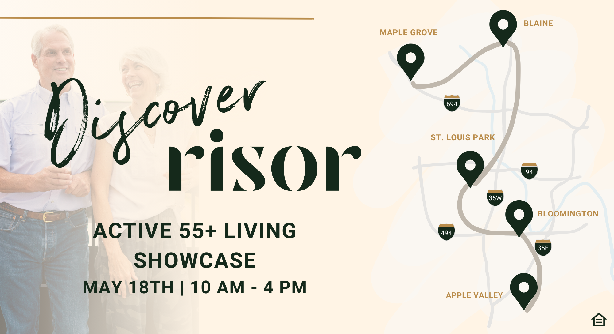 Discover Risor: Active 55+ Living Showcase. May 18th 10AM-4PM